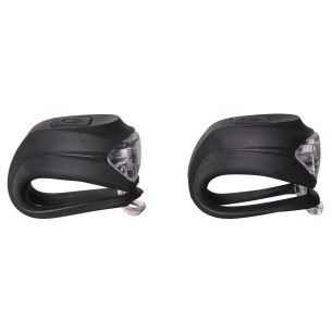 Zestaw lampek rowerowych SILICON LED, BN92325BC, kolor czarne