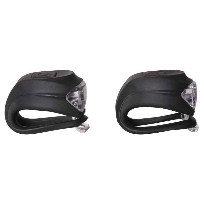 Zestaw lampek rowerowych SILICON LED, BN92325BC, kolor czarne