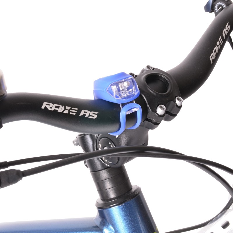 Zestaw lampek rowerowych SILICON LED, BN92325B, kolor niebieskie, montaż na kierownicy