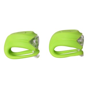 Zestaw lampek rowerowych SILICON LED, BN92325G, kolor zielone