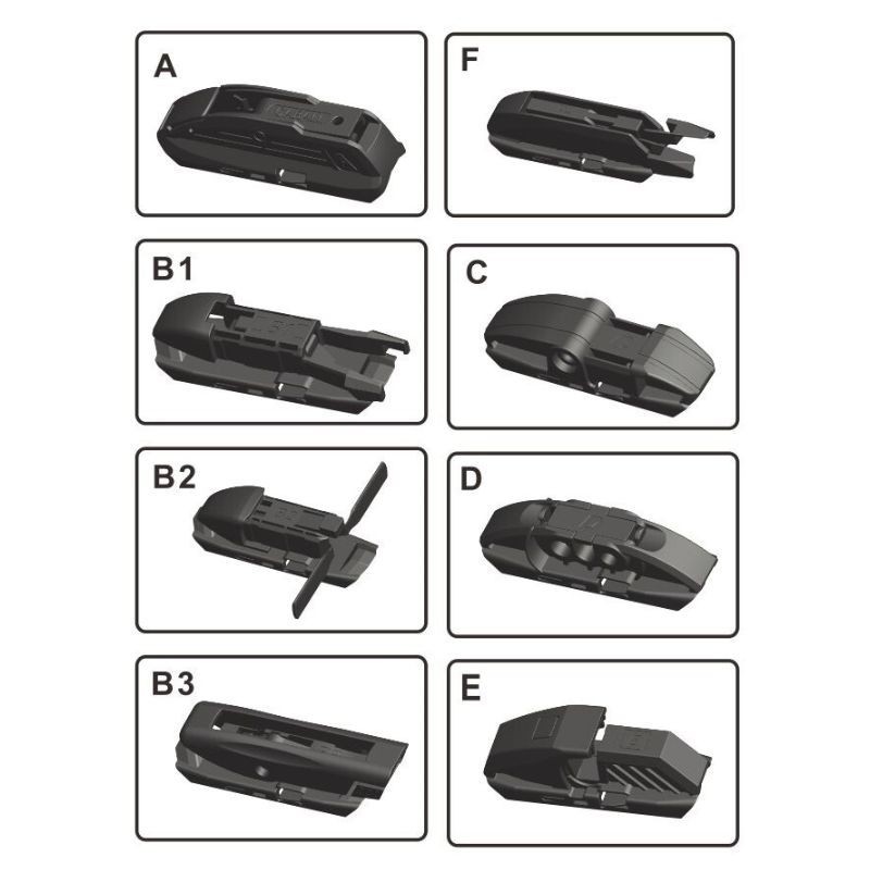 Adaptery do pióra wycieraczki hybrydowej 600 mm, adaptery wycieraczki hybrydowej INTEGRALE, B19059