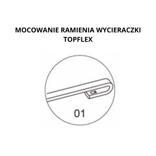Mocowanie ramienia wycieraczki samochodowej płaskiej TOPFLEX