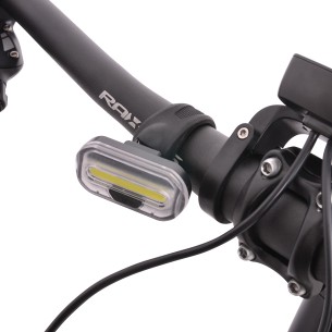 lampka rowerowa przednia, LED, białe światło, 2 x CR2032, widok na kierownicy BN94327