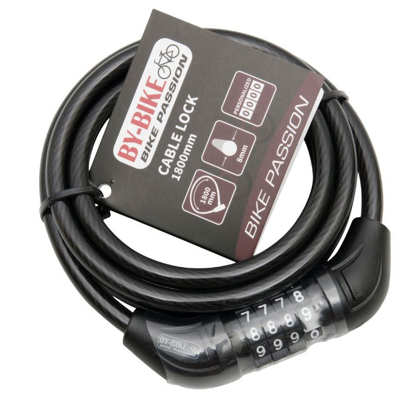 Zapięcie rowerowe na szyfr BY-BIKE, 8x1800 mm