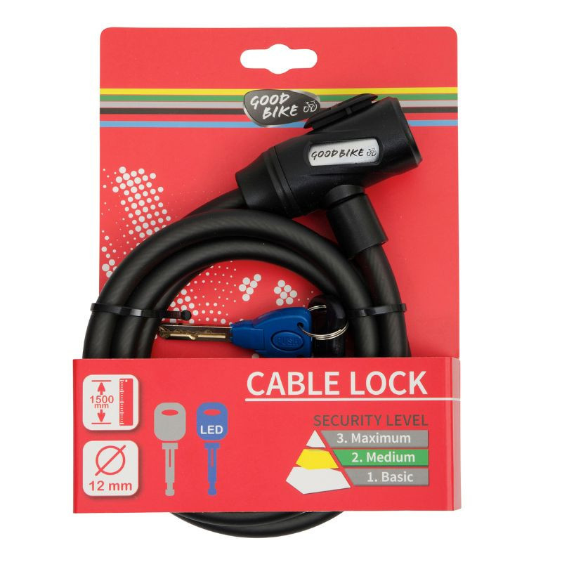 Zapięcie rowerowe na klucz PREMIUM, 12x1500 mm