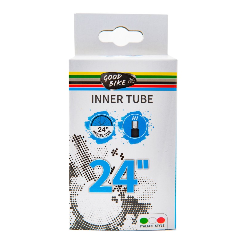 dętka rowerowa na koła 24" i rozmiary opon 24 x 1,75 - 24 x 1,95 - 24 x 2,125 z gumy naturalnej, opakowanie kartonik