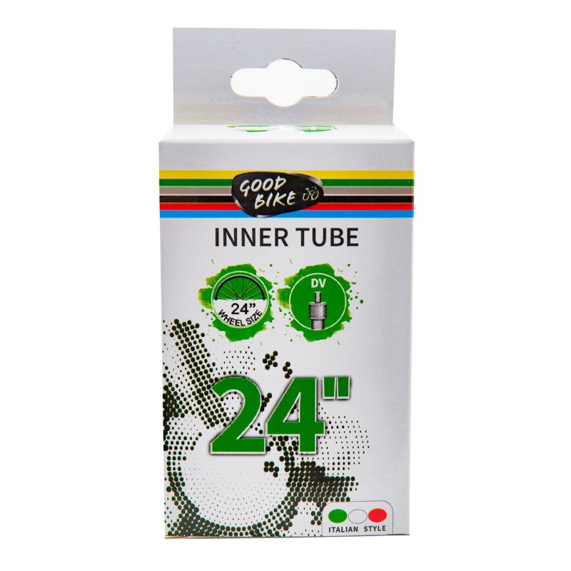 dętka rowerowa na koła 24" i rozmiary opon 24 x 1,75 - 24 x 1,95 - 24 x 2,125 z gumy naturalnej, opakowanie kartonik