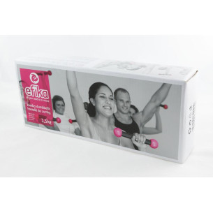 Hantle do zumby, komplet dwie sztuki w opakowaniu z kartonu, różowo-czarne hantle, F80021