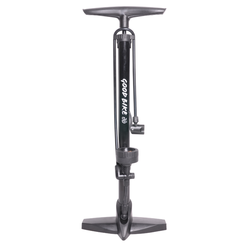 Rowerowa pompka warsztatowa z manometrem BAT-PUM z wężykiem, czarna