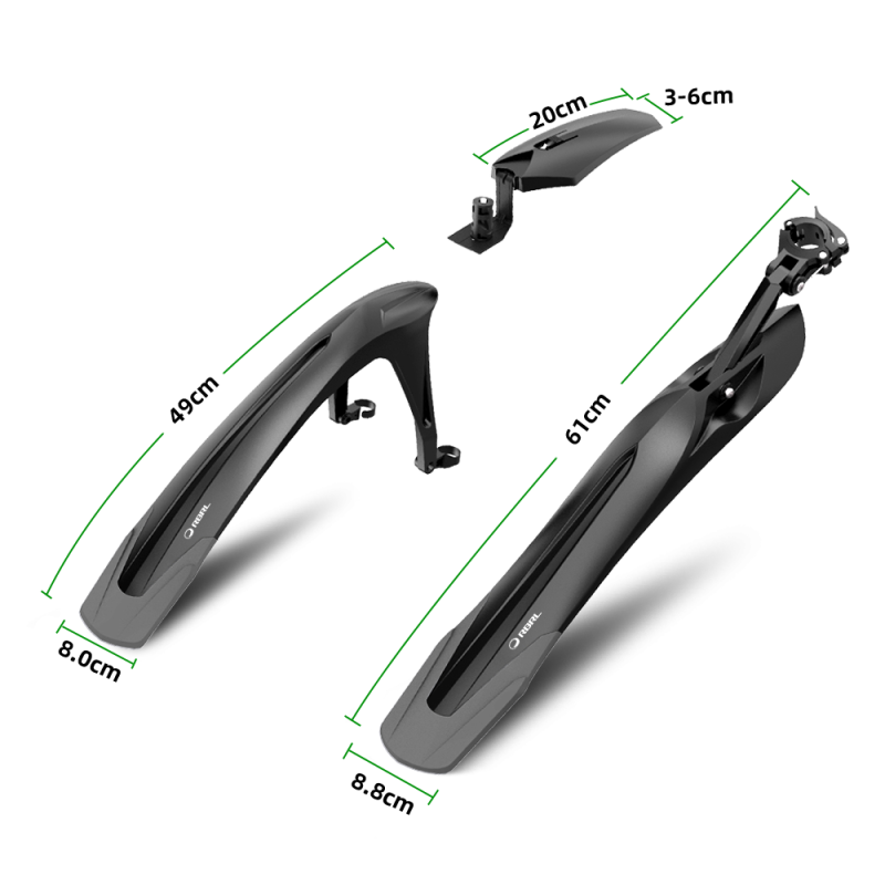 Komplet błotników rowerowych RBRL RL-1100F/R