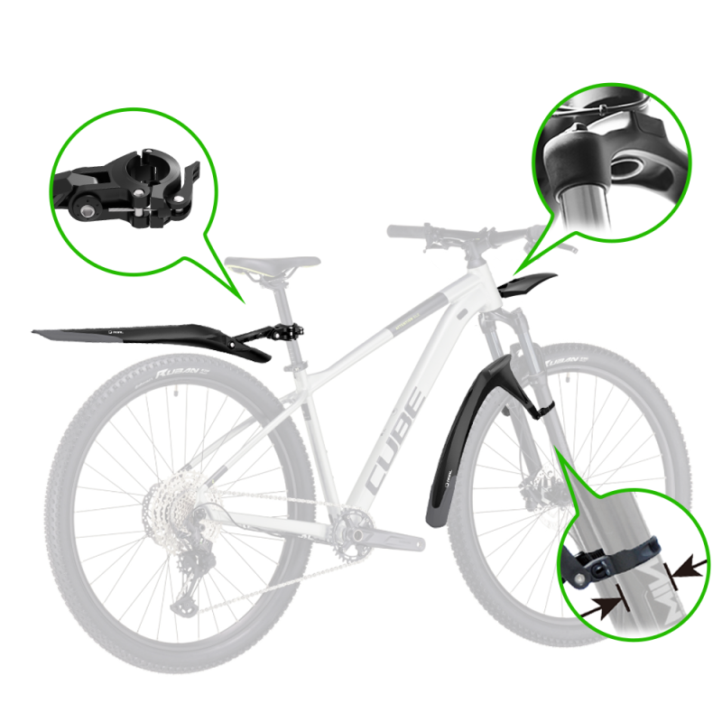 Komplet błotników rowerowych RBRL RL-1100F/R