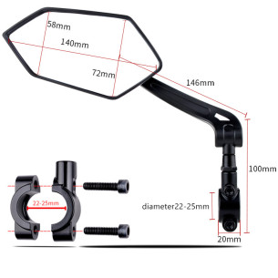 Lusterko rowerowe wsteczne RM-05 EASYDO, lewe