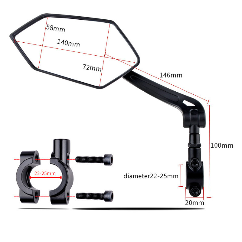 Lusterko rowerowe wsteczne RM-05 EASYDO, prawe