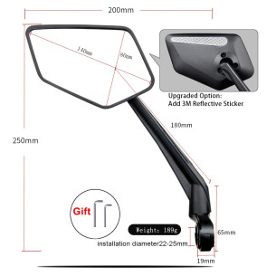 Lusterko rowerowe wsteczne RM-08 EASYDO, prawe