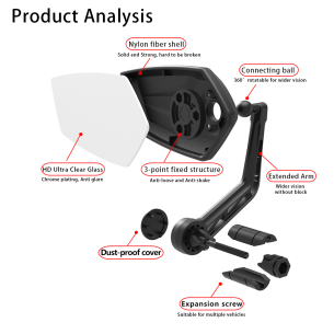 Lusterko rowerowe wsteczne RM-12E EASYDO, lewe