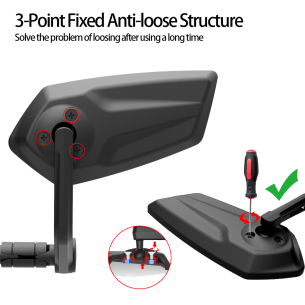 Lusterko rowerowe wsteczne RM-12E EASYDO, prawe