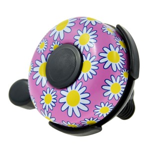 dzwonek rowerowy dziecięcy, metalowy, w kwiaty, BN90915