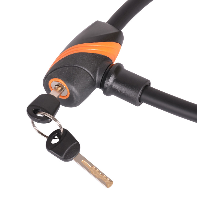 Zapięcie rowerowe na klucz KEEPER, 12x650mm, czarno-pomarańczowe