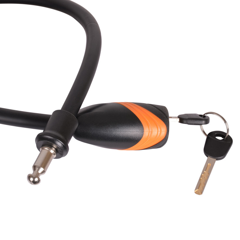 Zapięcie rowerowe na klucz KEEPER, 12x650mm, czarno-pomarańczowe