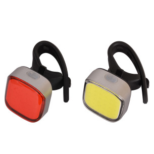 Zestaw lampek rowerowych, LI-ION COB, akumulator USB