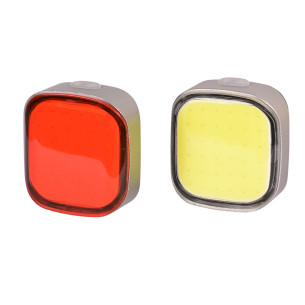 Zestaw lampek rowerowych, LI-ION COB, akumulator USB