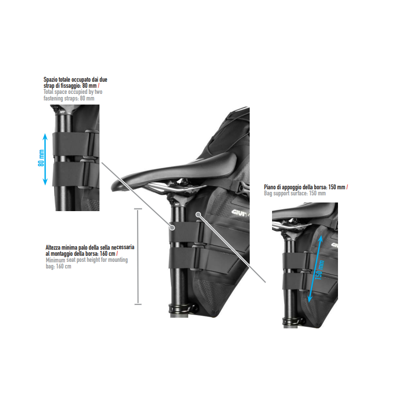 Sakwa podsiodłowa GIVI HUMP_R, 13 do 17L