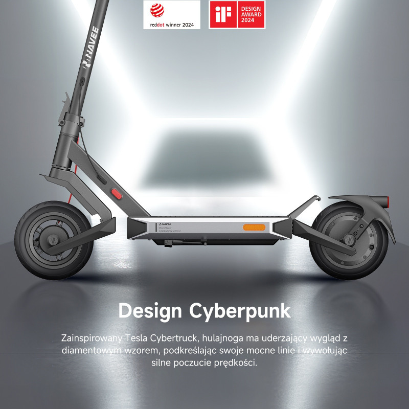 Hulajnoga elektryczna NAVEE S40, amortyzowana hulajnoga elektryczna, dwa hamulce, wygląd inspirowany Teslą Cybertruck