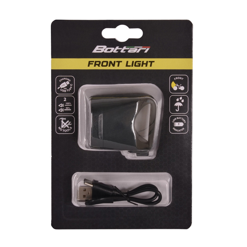 Wydajna lampka rowerowa z mocną białą diodą LED, ładowanie USB-C, lampka rowerowa na kierownicy, BN94330, opakowanie