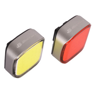 Zestaw lampek rowerowych, LI-ION COB, akumulator USB