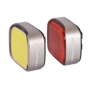 Zestaw lampek rowerowych, LI-ION COB, akumulator USB