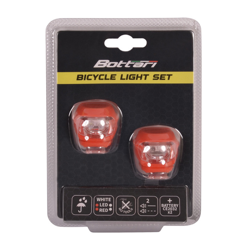 Zestaw lampek rowerowych SILICON LED, BN92325R, kolor: czerwone
