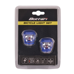 Zestaw lampek rowerowych SILICON LED, BN92325B, kolor niebieskie