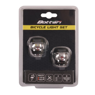 Zestaw lampek rowerowych SILICON LED, BN92325BC, kolor czarne