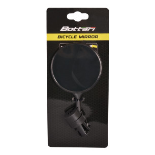 Lusterko rowerowe DOT, okrągłe, lewe, czarne, lusterko montowane w kierownicy