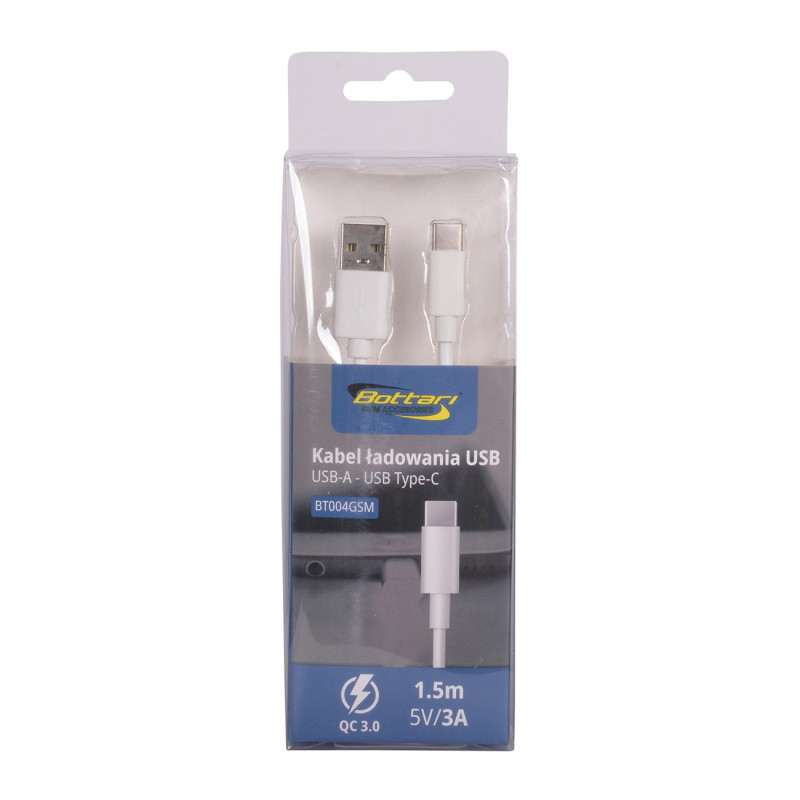 Kabel ładowania USB-A / USB-C standard ładowania QC 3.0 5V/3A, 150 cm