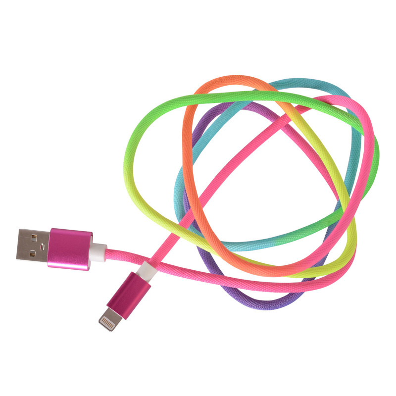 Kabel ładowania USB-A 8 PIN 5V/2A, 120 cm, kolorowy