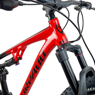 rower MTB FULL TORPADO FURY 29, czerwono-czarny, widelec amortyzowany Rock Shox