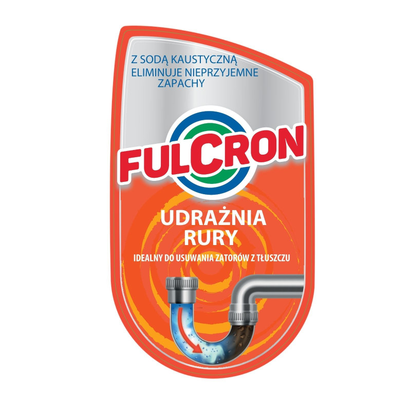 Środek do udrażniania rur 1l FULCRON, etykieta