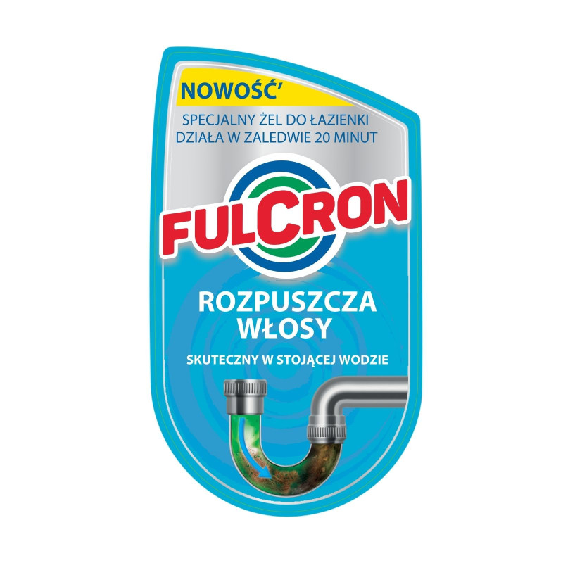Środek udrażniający rozpuszczający włosy 1l FULCRON, etykieta