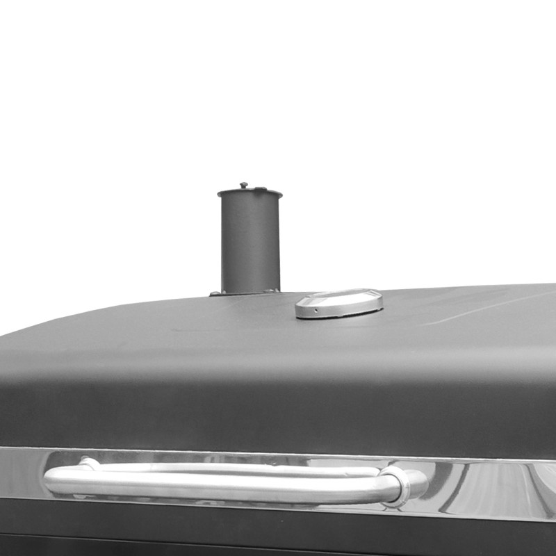 Grill węglowy prostokątny VULCANO PREMIUM z kominkiem XL, komin wentylacyjny