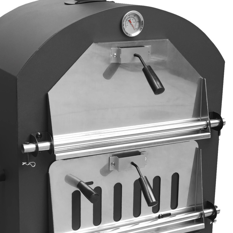 Grill węglowy ogrodowy VESUVIO 3w1 z komorą do pieczenia pizzy, drzwiczki, termometr