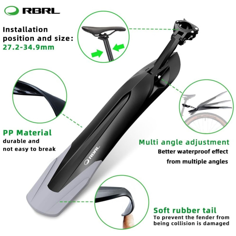 Błotnik rowerowy tylny RBRL RL-910R+