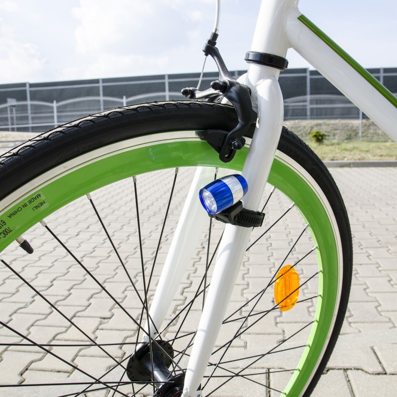 lampka rowerowa przednia, 6 x LED, niebieska, montaż na widelcu rowerowym, BN92316