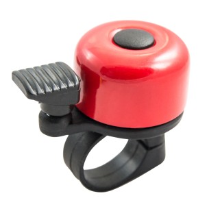 czerwony dzwonek rowerowy, metalowa kopułka, BN88911R