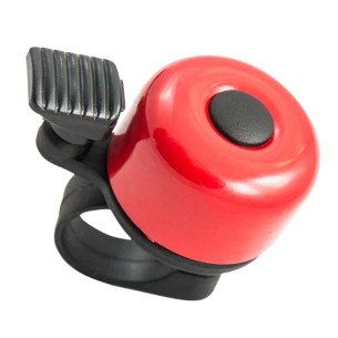 czerwony dzwonek rowerowy, metalowa kopułka, BN88911R