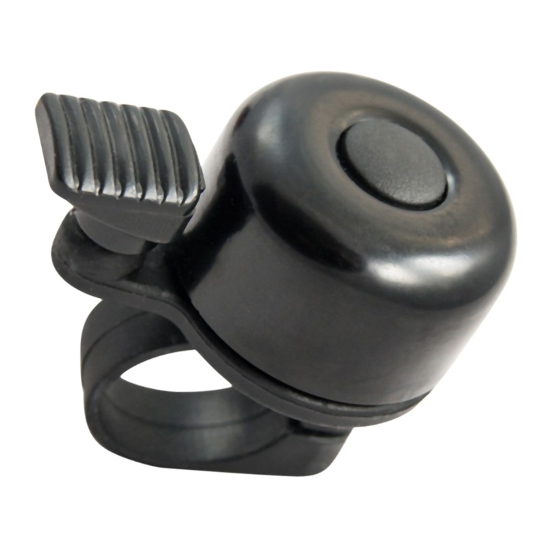 czarny dzwonek rowerowy, metalowa kopułka, BN88911BC