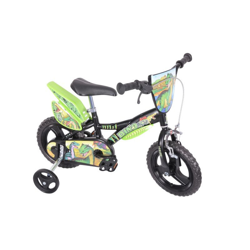 Rower dziecięcy DINOZAURY 12" czarno-zielony