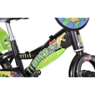 Rower dziecięcy DINOZAURY 12" czarno-zielony