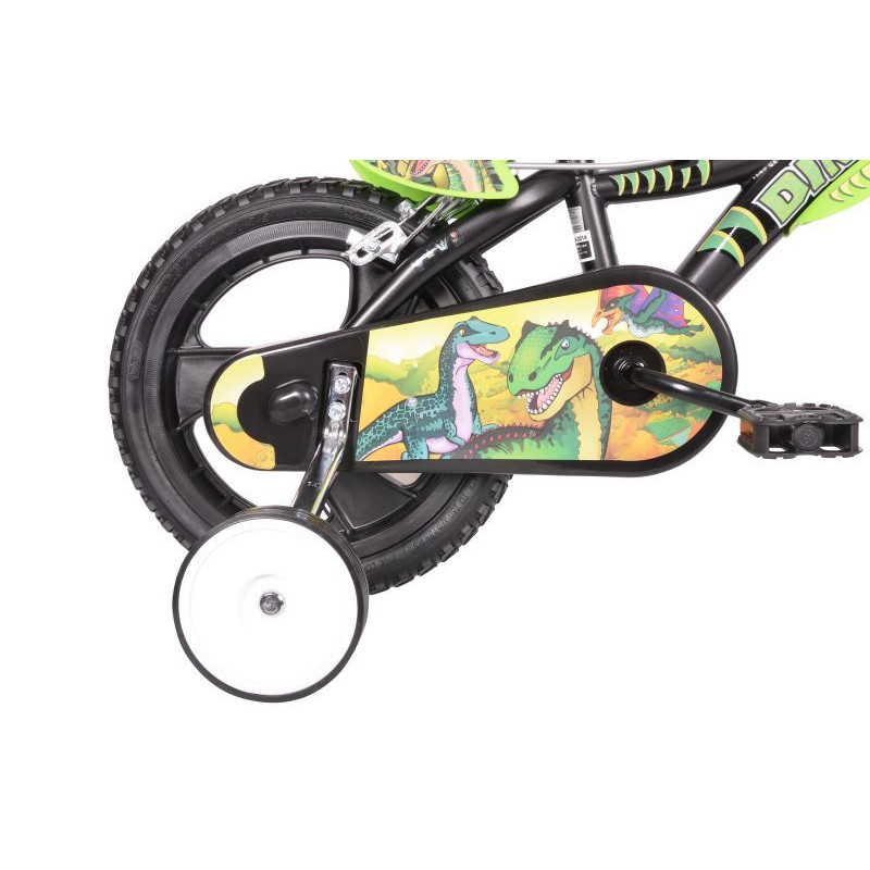 Rower dziecięcy DINOZAURY 14" czarno-zielony