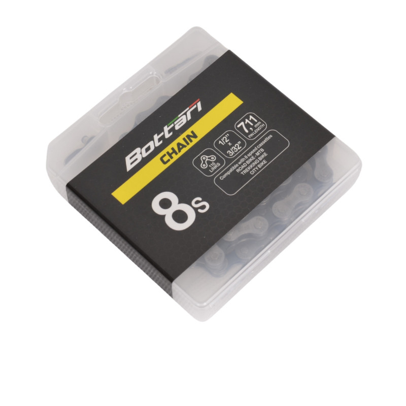 Łańcuch rowerowy Bottari 8s, 116 ogniw, ze spinką